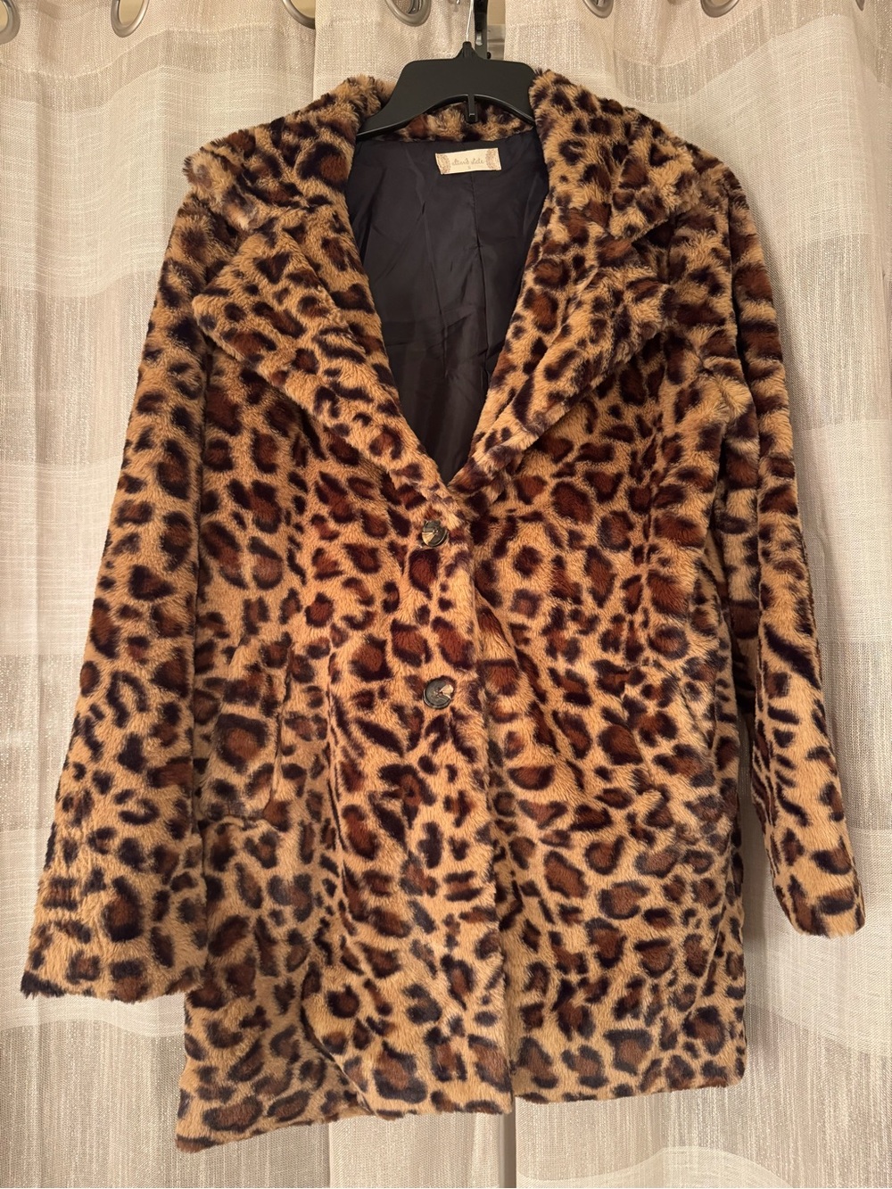 Altar'd State Leopard Print Teddy Coat in Brown